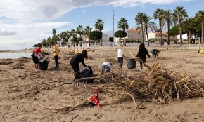 L'alumnat de l'institut Baix Camp col·labora en la neteja de les platges cambrilenques després del temporal 