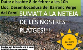 Crida a la ciutadania per participar a una jornada de neteja de platges aquest proper dissabte