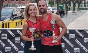 David García i Mónica Herrero del Club Montepenarubia Costa Daurada, primers en equip mixt a la Crono pujada al campanar de Les Borges del Camp