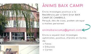 Un grup de cambrilenques engega una iniciativa per enviar missatges positius i d’ànims a la Residència Baix Camp 