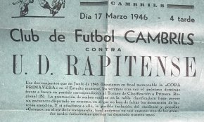 Cartell partit de futbol CF Cambrils - UD Rapitense / 1946