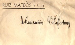 Sobre de l’empresa de promocions urbanístiques RUIZ MATEOS Y Cia.