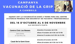 L'Ajuntament fa una crida a la població de risc a vacunar-se de la grip