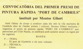 Convocatòria del 1r Premi de pintura ràpida «Port de Cambrils» / 1985