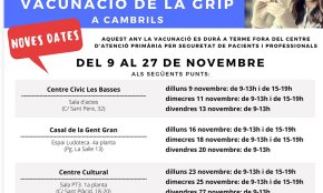 S'amplien els terminis de la campanya de vacunació de la grip del 9 al 27 de novembre
