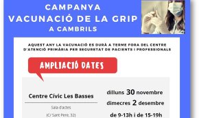S'amplia en dos dies més la campanya de vacunació de la grip a Cambrils
