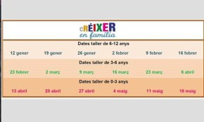 El programa Créixer en Família ofereix tres nous tallers virtuals del 12 de gener al 18 de maig
