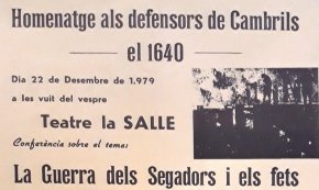 Fulletons «Homenatge als defensors de Cambrils el 1640» / 22 de desembre de 1979
