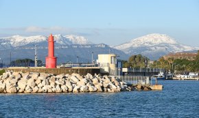 Paisatge de postal a Cambrils després del pas del temporal Filomena (conté galeria fotogràfica)