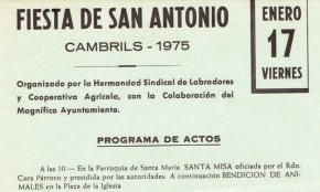 Programa d'actes de la Festa de Sant Antoni 1975