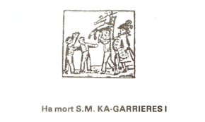Esquela enterrament de S.M. Ka-Garrieres I / Carnaval 1984