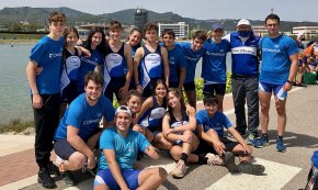 Bon inici de temporada de Vent d'Estrop-Vogadors de Cambrils en llaüt mediterrani a una regata preparatòria a Castelldefels