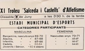 Cartell XI Trofeu "Salceda i Castells" d'atletisme / Any 1978
