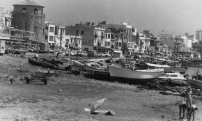 Platja del Sorral abans de la reforma del port de Cambrils / Juny 1975
