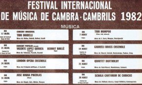 Programa Festival Internacional de Música de Cambra de Cambrils 1982