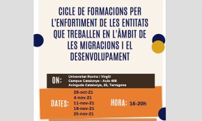 El departament de Cooperació se suma al cicle formatiu adreçat a entitats que treballen en l'àmbit de les migracions i el desenvolupament