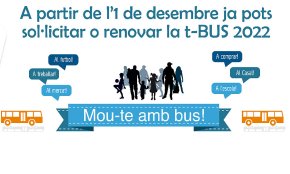 Les persones empadronades a Cambrils podran sol·licitar la t-BUS pel 2022 a partir de demà