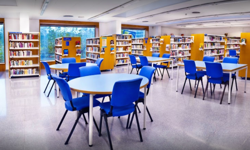 Imatge d'arxiu de l'interior de la Biblioteca Josep Salceda i Castells