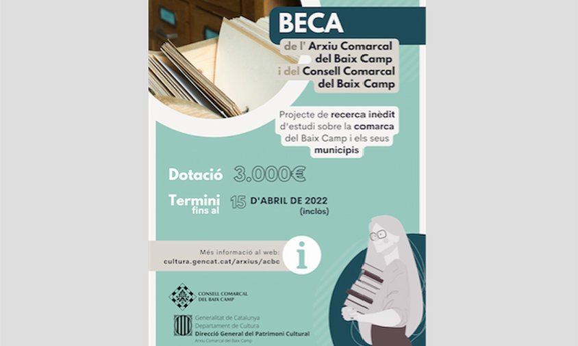 El Consell Comarcal del Baix Camp i l'Arxiu Comarcal del Baix Camp obren la convocatòria d'una beca de recerca