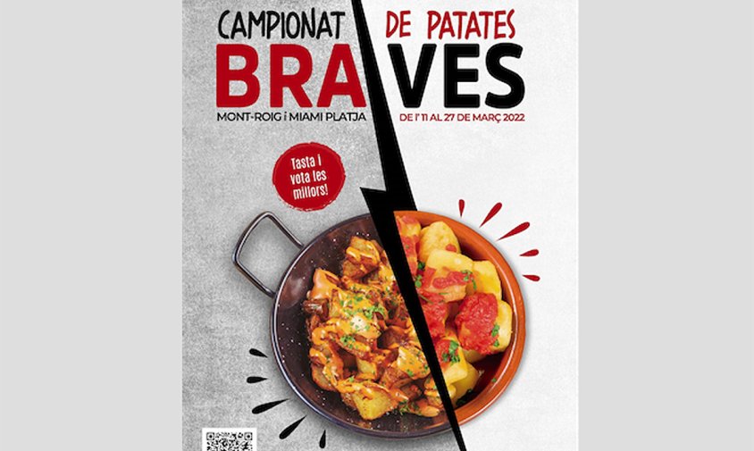 Cartell del primer Campionat de Patates Braves que s'organitza a Mont-roig i a Miami Platja