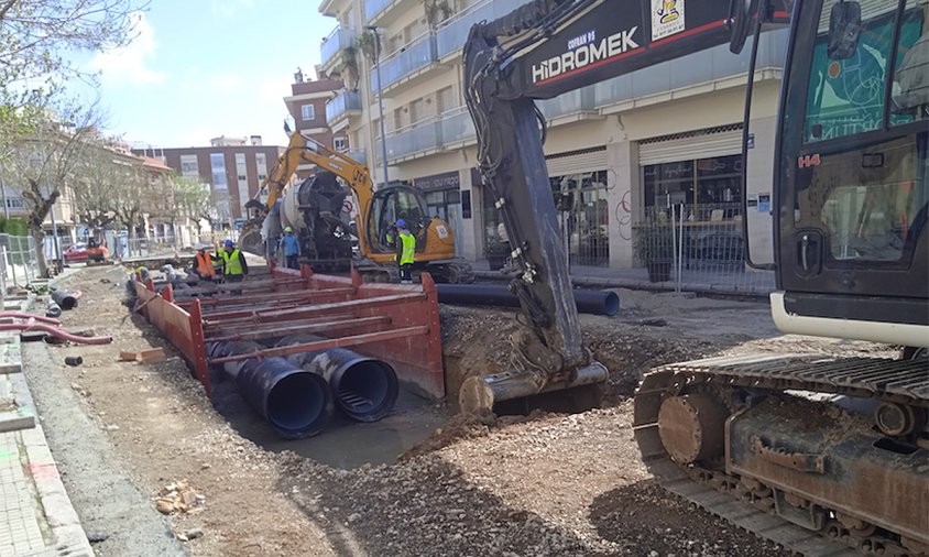 Imatge de les obres a la rambla de Jaume I