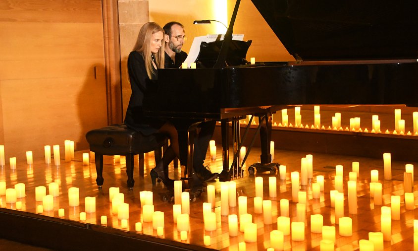 El duo Amàrim en el concert a quatre mans celebrat aquest passat diumenge al vespre a la Cripta de l'Ermita