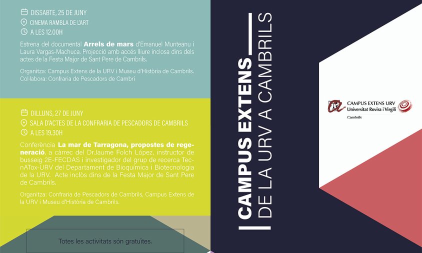 Cartell del campus Extens de la URV a Cambrils