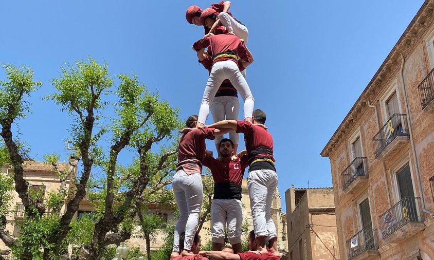 El 3 de 6 dels Xiquets de Cambrils a la diada castellera de Montblanc