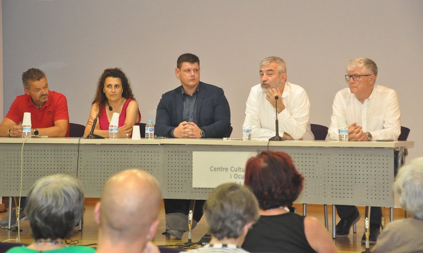 Un moment de la conferència d'ahir a la tarda. D'esquerra a dreta: Santi Gámez, Yolanda Burgos, Juan Carlos Romera, Luis Garicano i Matías Alonso