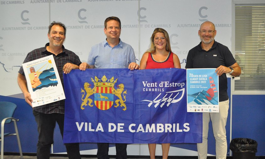 Roda de premsa de presentació. D'esquerra a dreta: Carles Anguera, Oliver Klein, Natàlia Pleguezuelos i Eloi Giménez