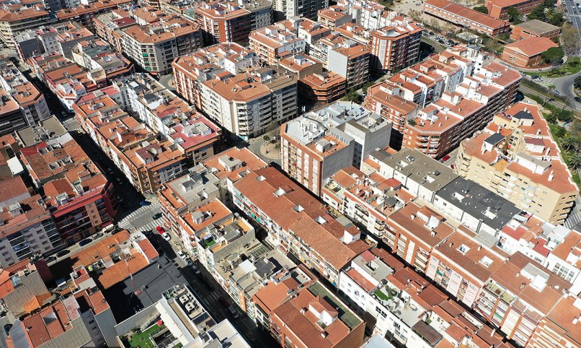Vista aèria del barri de l'Eixample Platja