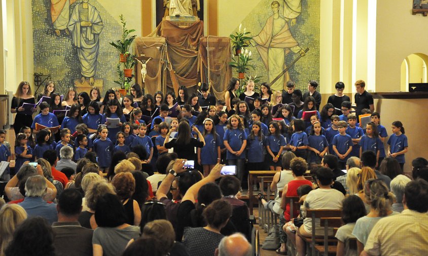 Actuació conjunta final de tots els cors, ahir a la tarda