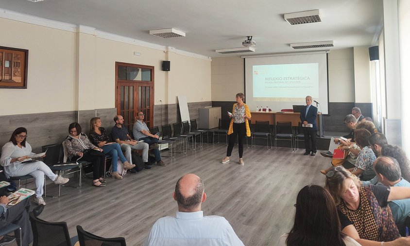 Imatge de la trobada celebrada ahir a l'escola Vedruna Sagrat Cor de Tarragona