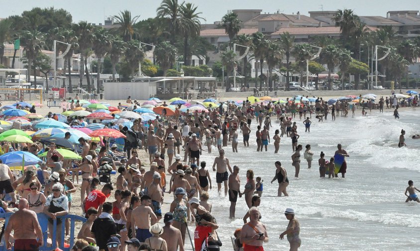 Aspecte de la platja del Regueral aquest estiu