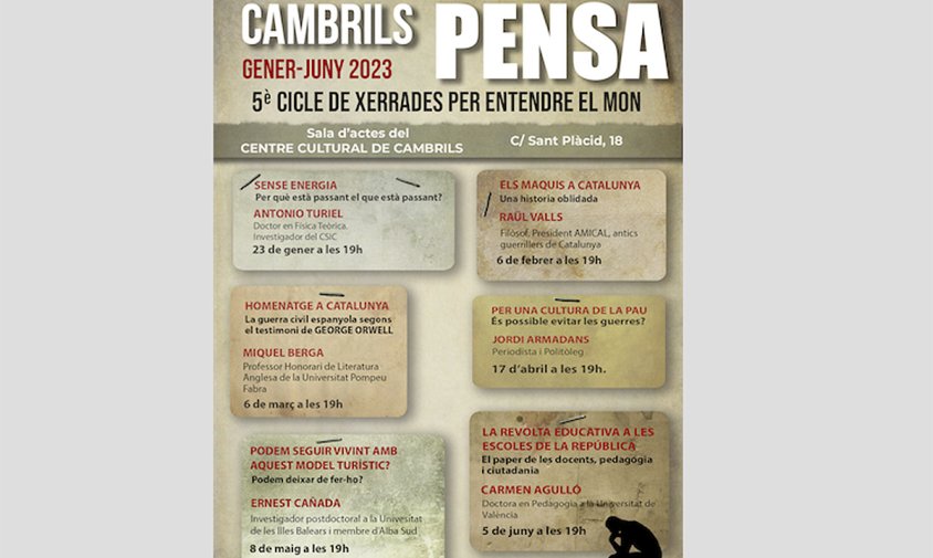 Cartell del programa "Cambrils Pensa"