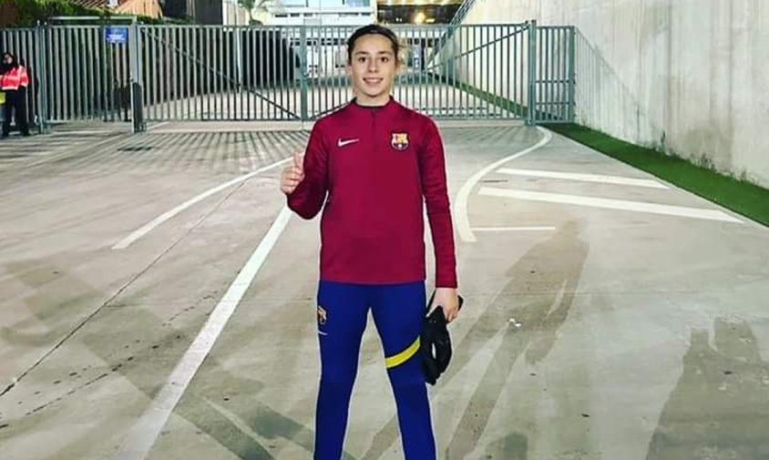 Imatge de la portera Laia Gurrea que va fer les proves amb el Barça