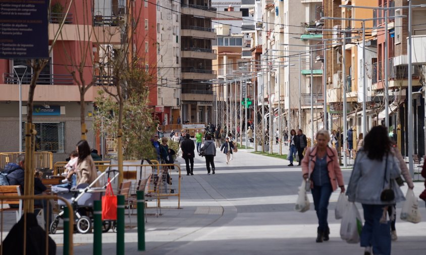 Aspecte de la remodelada Rambla de Jaume I, a meitats d'aquest mes de març