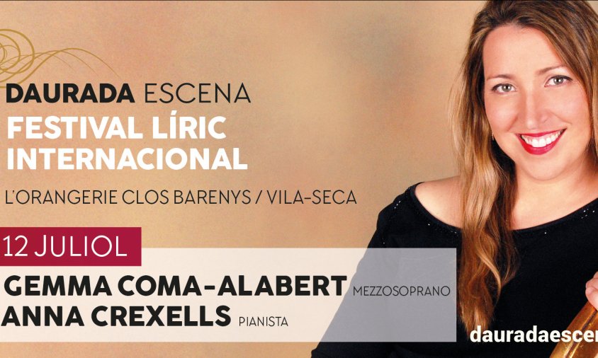Cartell del concert de la mezzosoprano Gemma Coma i la pianista Anna Crexells del festival Daurada Escena