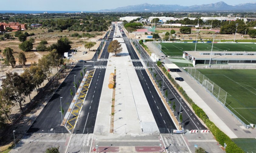 Imatge aèria actual de l'avinguda de l'Esport que està a punt de finalitzar-se (Foto: Tecnofirmes)