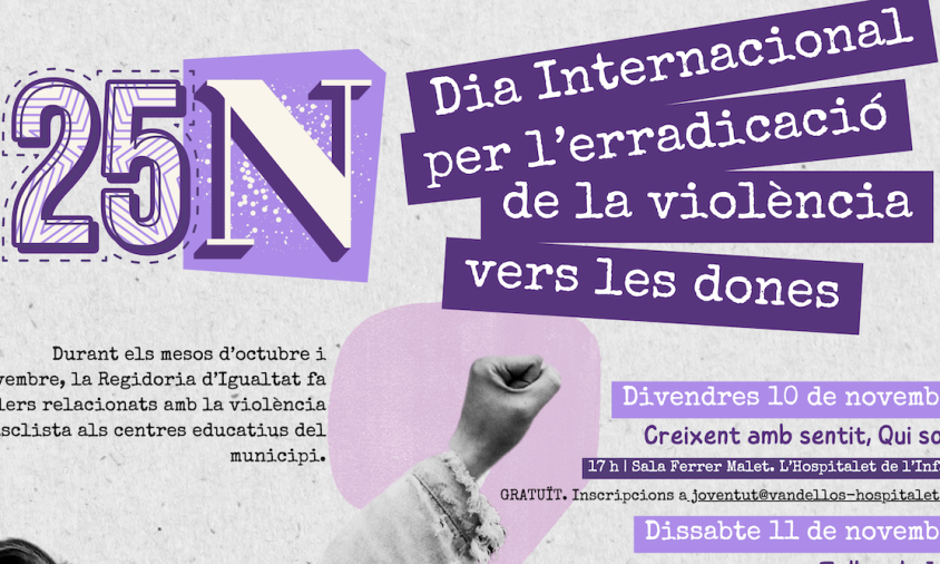 Cartell del programa del Dia Internacional per l'erradicació de la violència vers les dones
