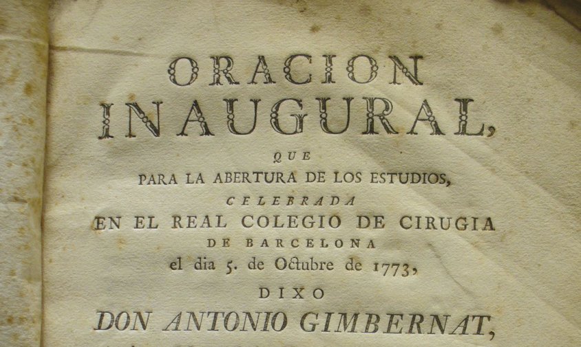 Segona plana de l'edició impresa del discurs fet per Gimbernat el 1773