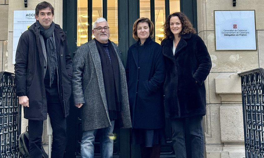 Jordi Rom, gerent de Nàutic Park, amb l'equip directiu de Turisme de Catalunya a França