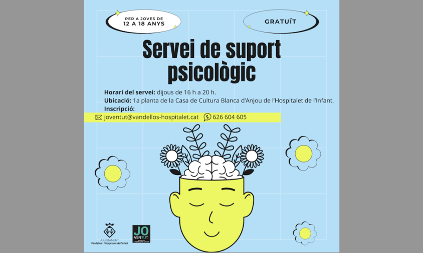 Cartell del servei de suport psicològic gratuït per als joves