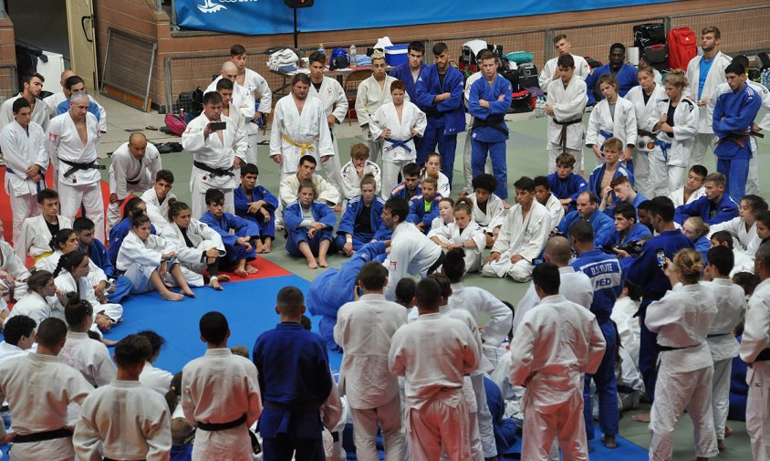 Craig Fallon impartint classe aquest passat dilluns al matí a l'Stage Internacional de Judo Ciutat de Cambrils