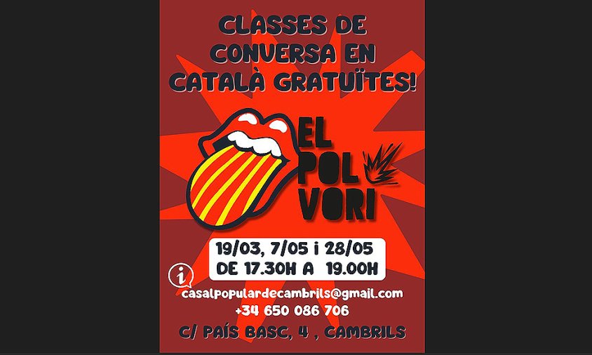 Cartell dels tallers de conversa en català al Casal Popular El Polvorí