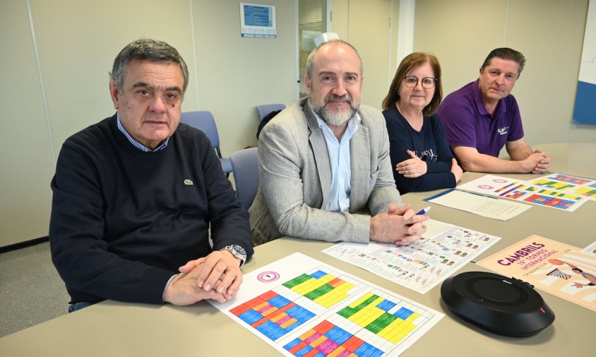 Roda de premsa de presentació del torneig, ahir al matí. D'esquerra a dreta: Josep Maria Adam, Alfredo Clúa, Camí Mendoza i Iñaki Liarte