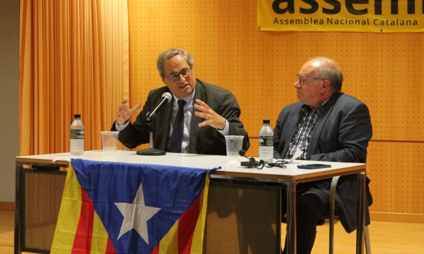 Quim Torra i Miquel Àngel Pradilla, que va presentar la xerrada