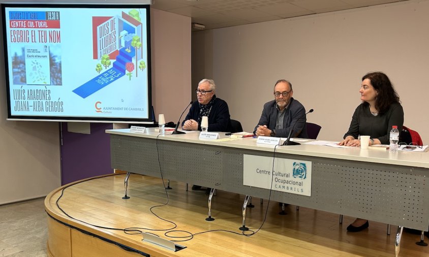 Robert Benaiges, Lluís Aragonès i Joana-Alba Cercós, ahir a la presentació del llibre