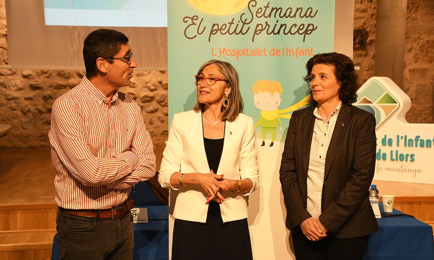 Alfonso Tejero, Assumpció Castellví i Elidia López, ahir, a la presentació del nou producte turístic i cultural de l'Hospitalet de l'Infant