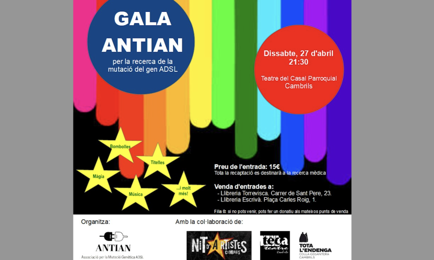 Cartell de la gala Antian, aquest proper dissabte, al Teatre del Casal